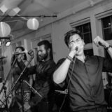 Passionate live band performing soulful music at Duxbury Bay wedding reception.