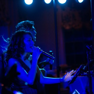 Singers Bathed in Blue - Otesaga Resort Hotel Wedding