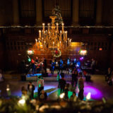 Elegant holiday ballroom celebration with live band and dancing at the Harvard Club Boston