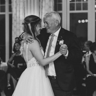 Father and daughter share an emotional first dance at Beauport Hotel wedding in Gloucester.