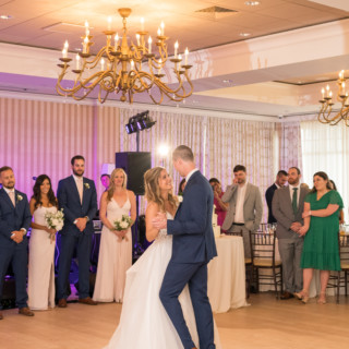Bride and groom share their first dance at Beauport Hotel wedding in Gloucester, Massachusetts.