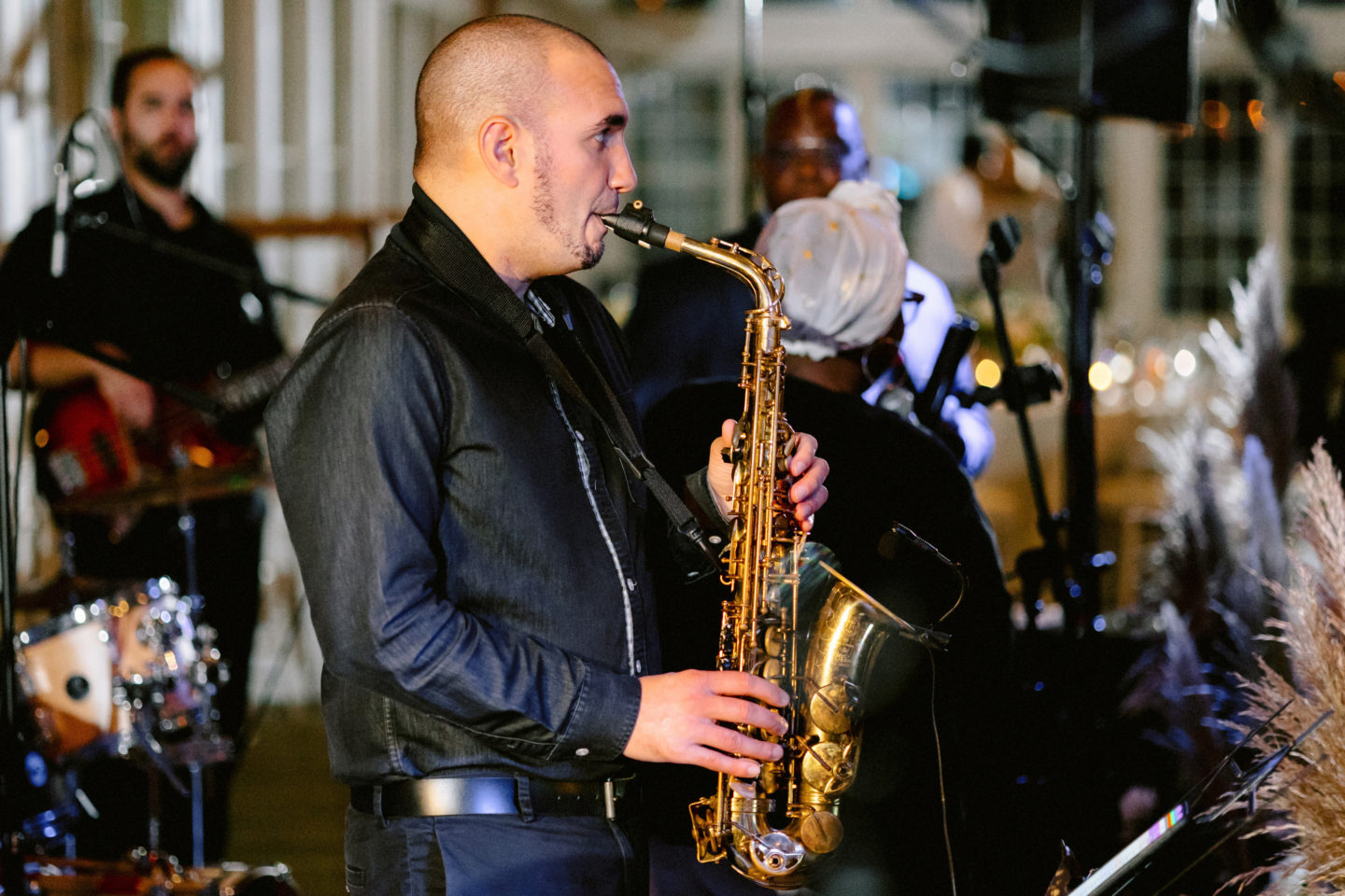 Bride and groom share a romantic first dance at Wychmere Beach Club wedding reception.