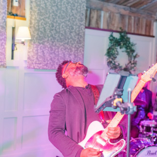 Passionate guitarist performing live at Gibbet Hill wedding in Groton, Massachusetts.