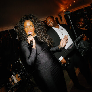 Emotional live band performance at elegant Moraine Farm wedding in Beverly, Massachusetts.